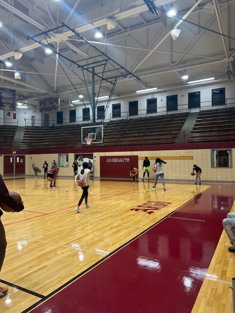 Practice session in the Argonauts gym with players working on skills
