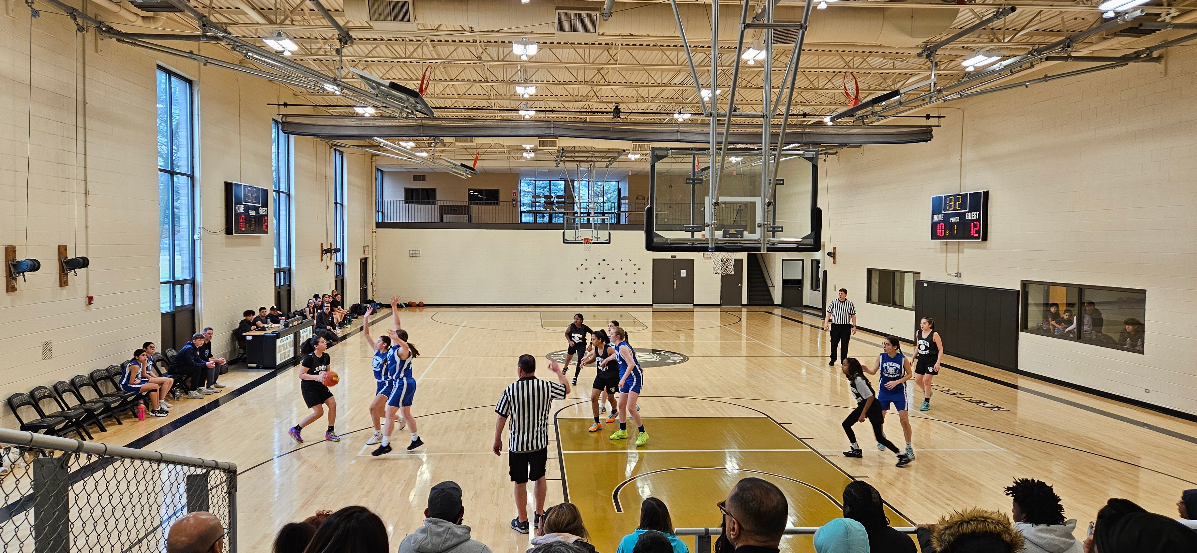 Youth basketball team huddle